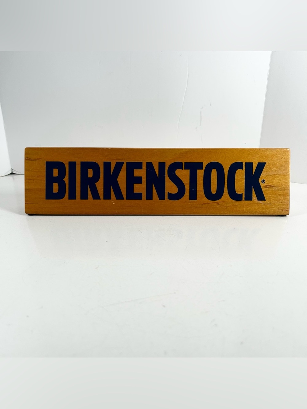 Birkenstock Wooden Shoe Store Shelf Sign